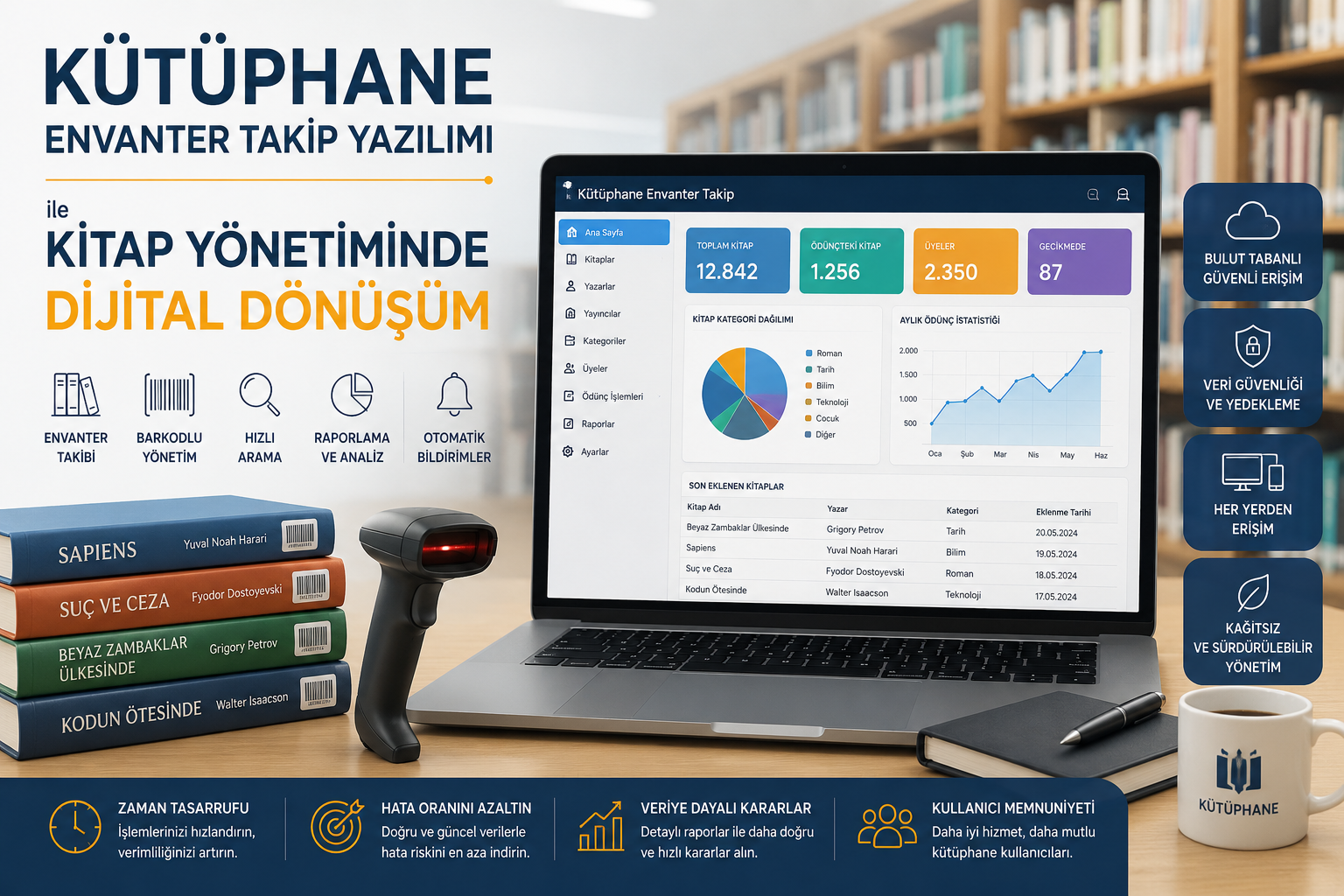 Kütüphane Envanter Takip Yazılımı ile Kitap Yönetiminde Dijital Dönüşüm